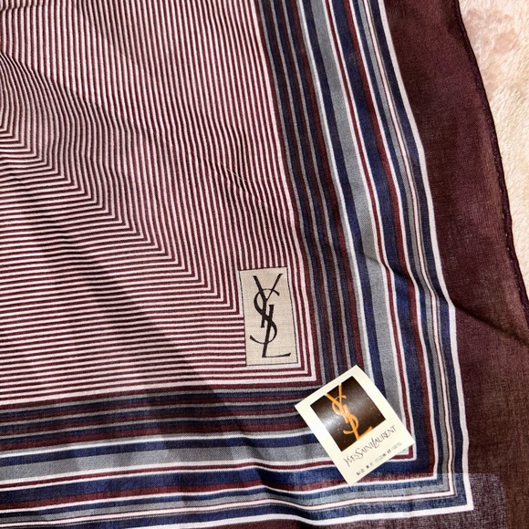 NWOT YVES Saint Laurent Multicolor Cotton Scarf - Picture 5 of 8